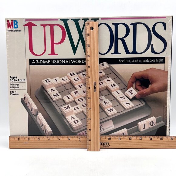 Upwords Milton Bradley 3-Dimensional Word Game 2-4 Players Ages 10+ Box Damage - Picture 13 of 15